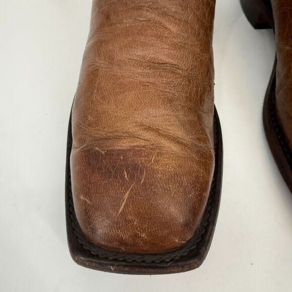 Lucchese Mens Square Toe Cowboy Boots Brown Western Everyday Size 9 2E WIDE main image 13
